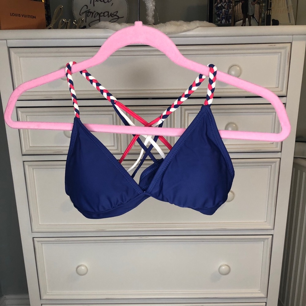 So Red White and Blue Bikini Top